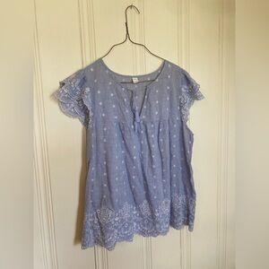 Women's 100% Cotton Blouse Coastal Cottage Core Feminine Dainty Size Large